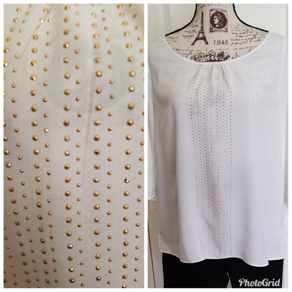 2 for $25 J Lo Embellished White Tunic - Picture 1 of 7